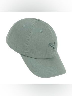 PUMA Women's Tonal Jumpcat Washed Cotton Twill Baseball Cap green moon